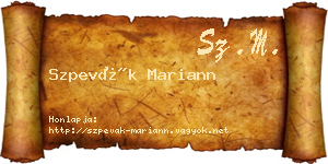 Szpevák Mariann névjegykártya